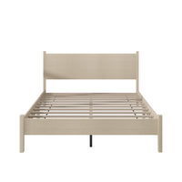 Home Design Branford Solid Wood Platform Bed Frame with Panel Headboard and Full Slat Support