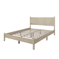 Home Design Branford Solid Wood Platform Bed Frame with Panel Headboard and Full Slat Support