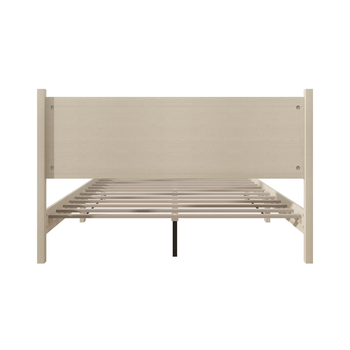 Home Design Branford Solid Wood Platform Bed Frame with Panel Headboard and Full Slat Support