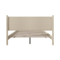 Home Design Branford Solid Wood Platform Bed Frame with Panel Headboard and Full Slat Support