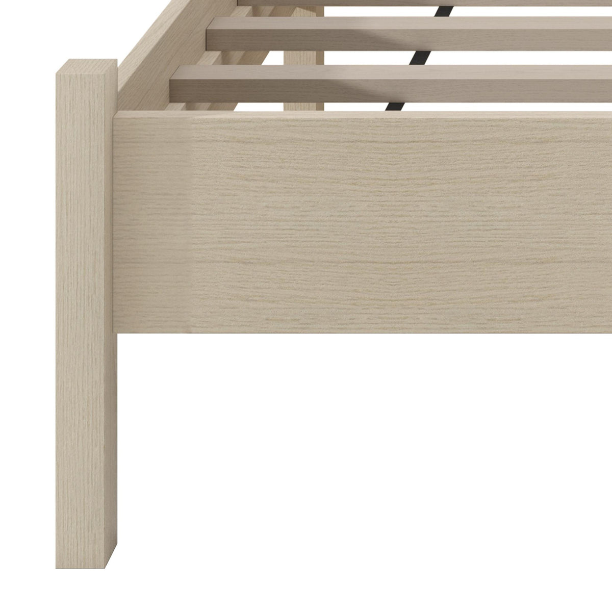 Home Design Branford Solid Wood Platform Bed Frame with Panel Headboard and Full Slat Support