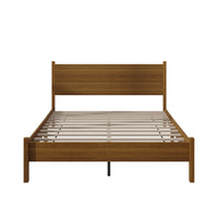 Home Design Branford Solid Wood Platform Bed Frame with Panel Headboard and Full Slat Support