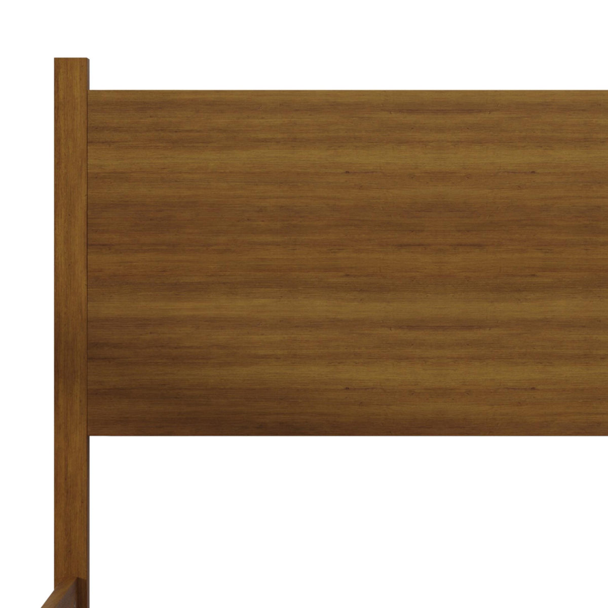 Home Design Branford Solid Wood Platform Bed Frame with Panel Headboard and Full Slat Support