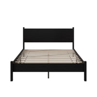 Home Design Branford Solid Wood Platform Bed Frame with Panel Headboard and Full Slat Support