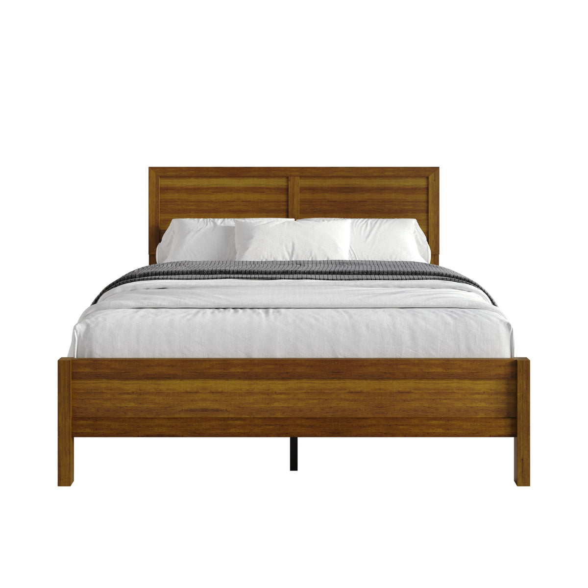 Home Design Norton Solid Wood Platform Bed With Slats Support, No Box Spring Required, Easy Assembly