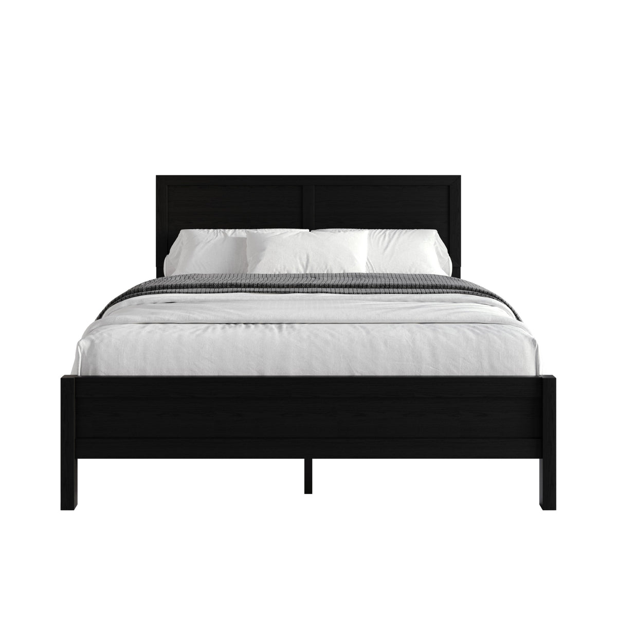 Home Design Norton Solid Wood Platform Bed With Slats Support, No Box Spring Required, Easy Assembly