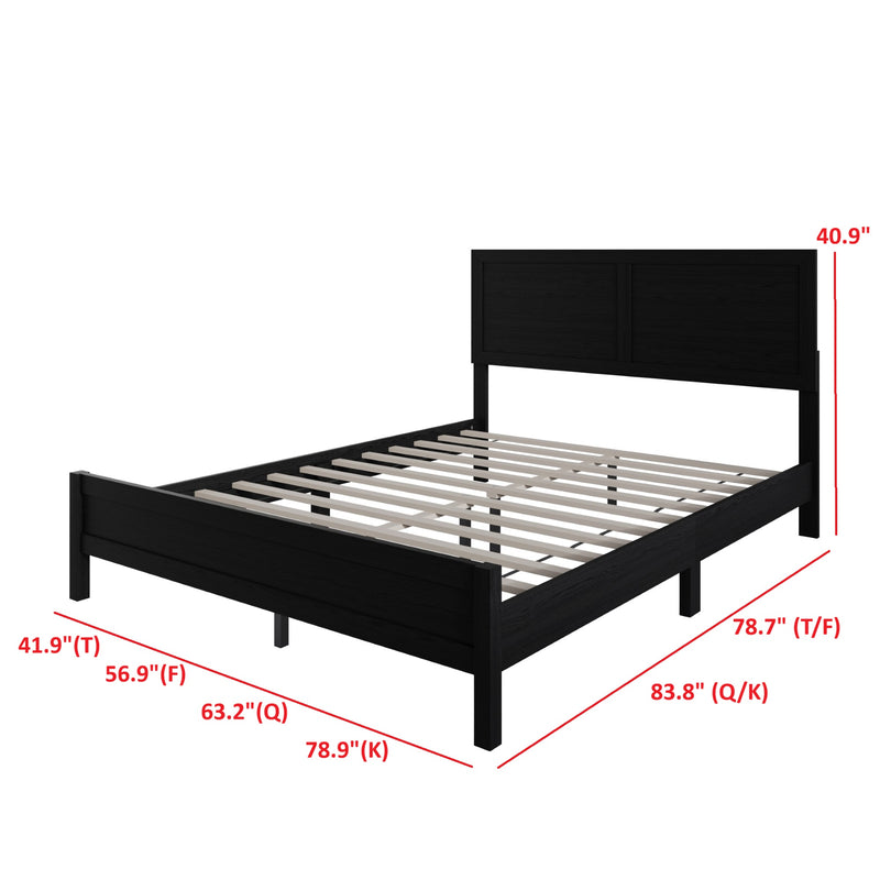 Norton Solid Wood Platform Bed With Slats Support, No Box Spring Required, Easy Assembly
