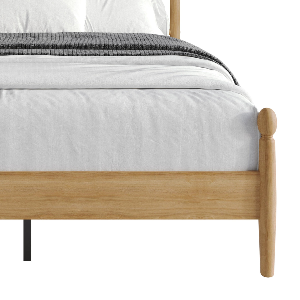 Home Design Downey Solid Wood Platform Bed With Spindle Headboard, No Box Spring Required