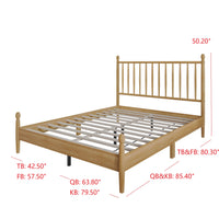 Home Design Downey Solid Wood Platform Bed With Spindle Headboard, No Box Spring Required