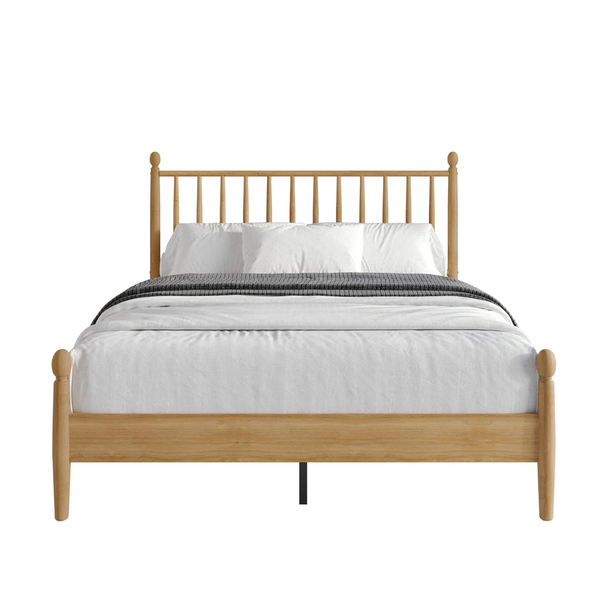 Home Design Downey Solid Wood Platform Bed With Spindle Headboard, No Box Spring Required