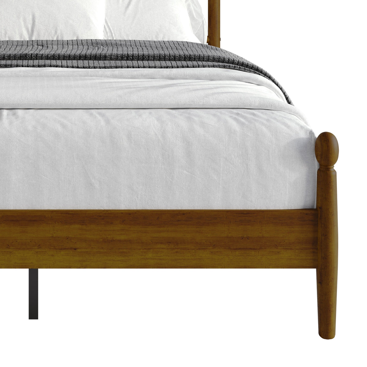 Home Design Downey Solid Wood Platform Bed With Spindle Headboard, No Box Spring Required