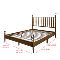 Home Design Downey Solid Wood Platform Bed With Spindle Headboard, No Box Spring Required