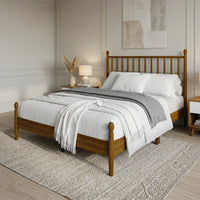 Home Design Downey Solid Wood Platform Bed With Spindle Headboard, No Box Spring Required
