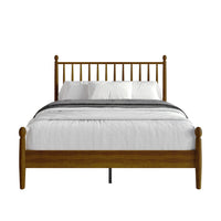 Home Design Downey Solid Wood Platform Bed With Spindle Headboard, No Box Spring Required
