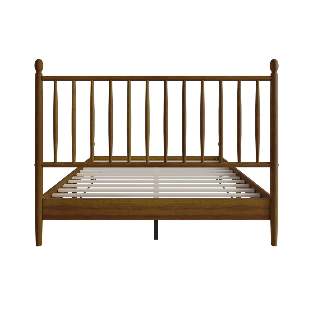 Home Design Downey Solid Wood Platform Bed With Spindle Headboard, No Box Spring Required