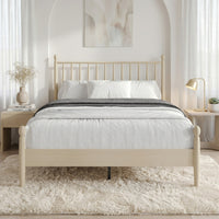 Home Design Downey Solid Wood Platform Bed With Spindle Headboard, No Box Spring Required