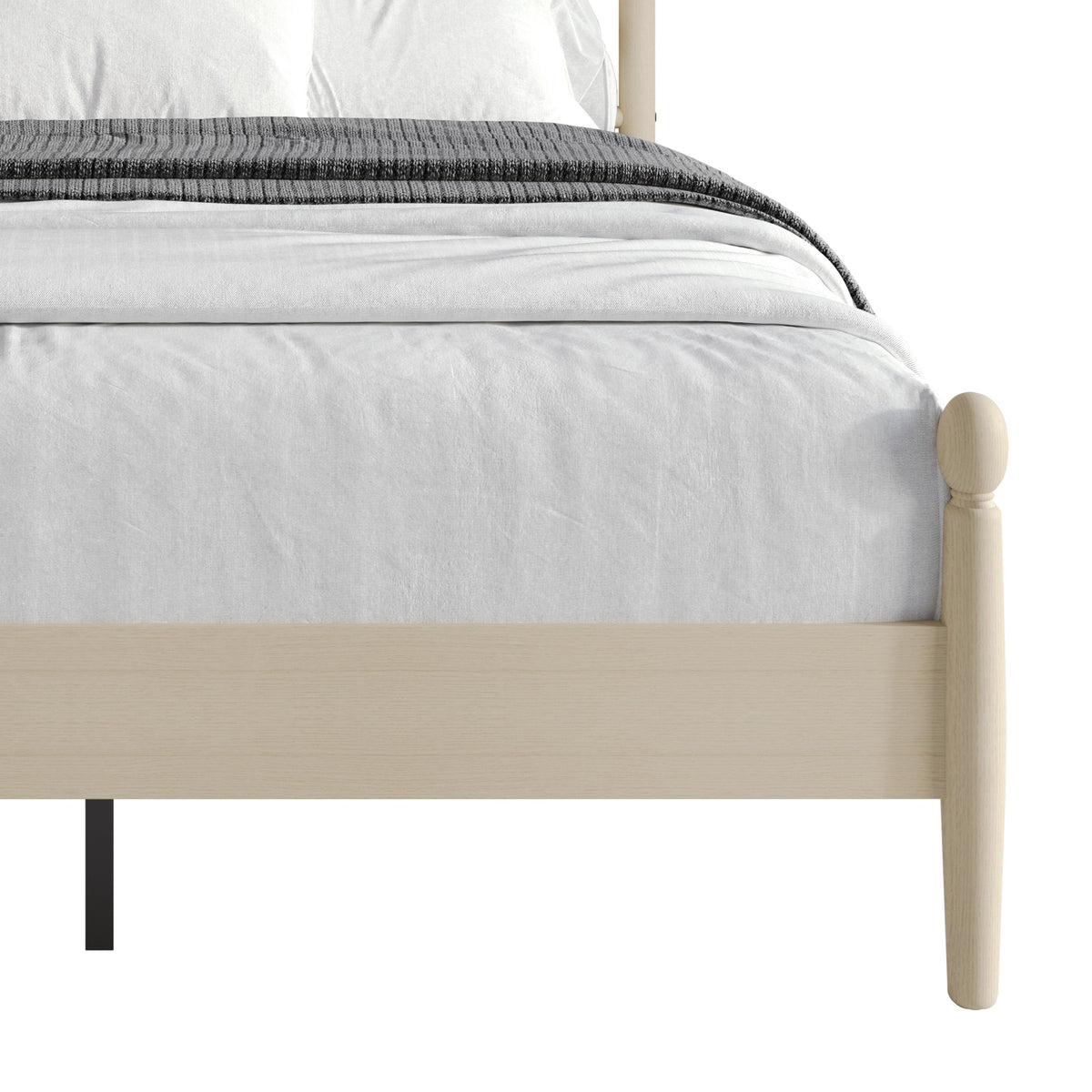 Home Design Downey Solid Wood Platform Bed With Spindle Headboard, No Box Spring Required