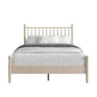 Home Design Downey Solid Wood Platform Bed With Spindle Headboard, No Box Spring Required
