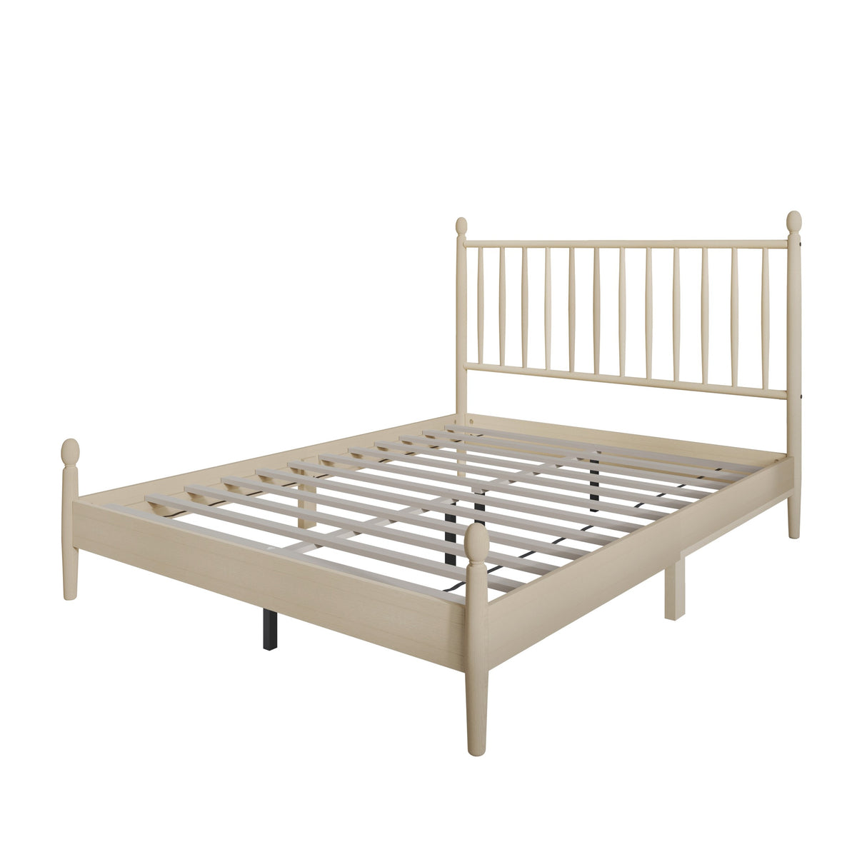 Home Design Downey Solid Wood Platform Bed With Spindle Headboard, No Box Spring Required