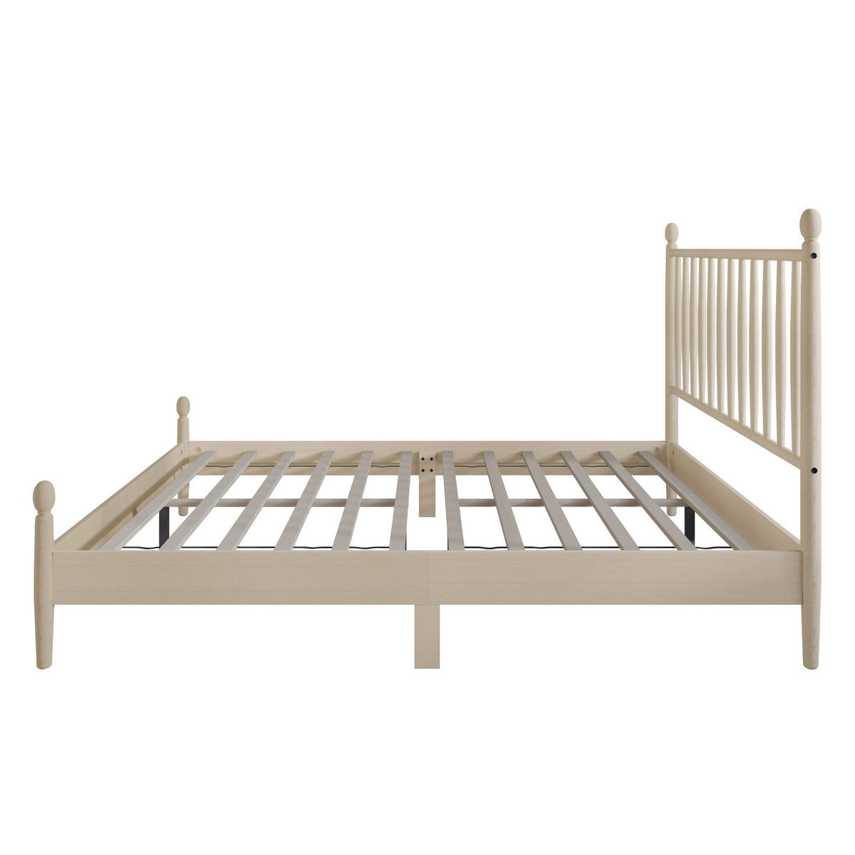 Home Design Downey Solid Wood Platform Bed With Spindle Headboard, No Box Spring Required