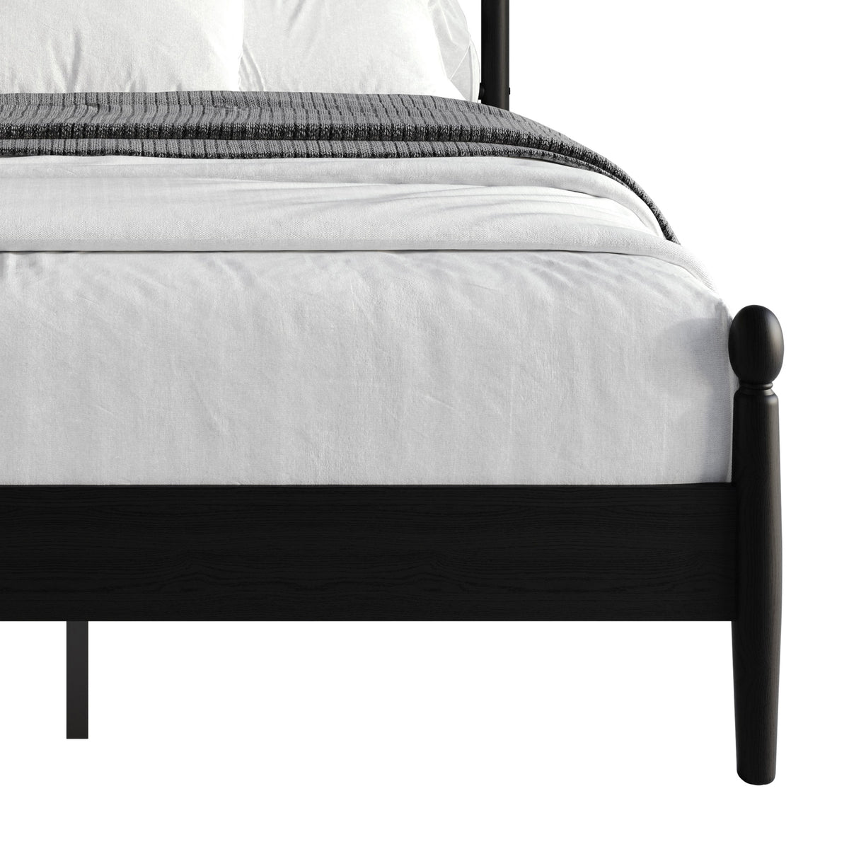Home Design Downey Solid Wood Platform Bed With Spindle Headboard, No Box Spring Required