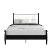Home Design Downey Solid Wood Platform Bed With Spindle Headboard, No Box Spring Required