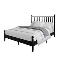 Home Design Downey Solid Wood Platform Bed With Spindle Headboard, No Box Spring Required