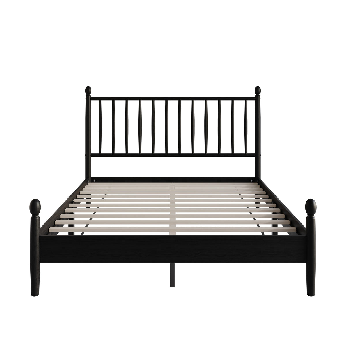 Home Design Downey Solid Wood Platform Bed With Spindle Headboard, No Box Spring Required