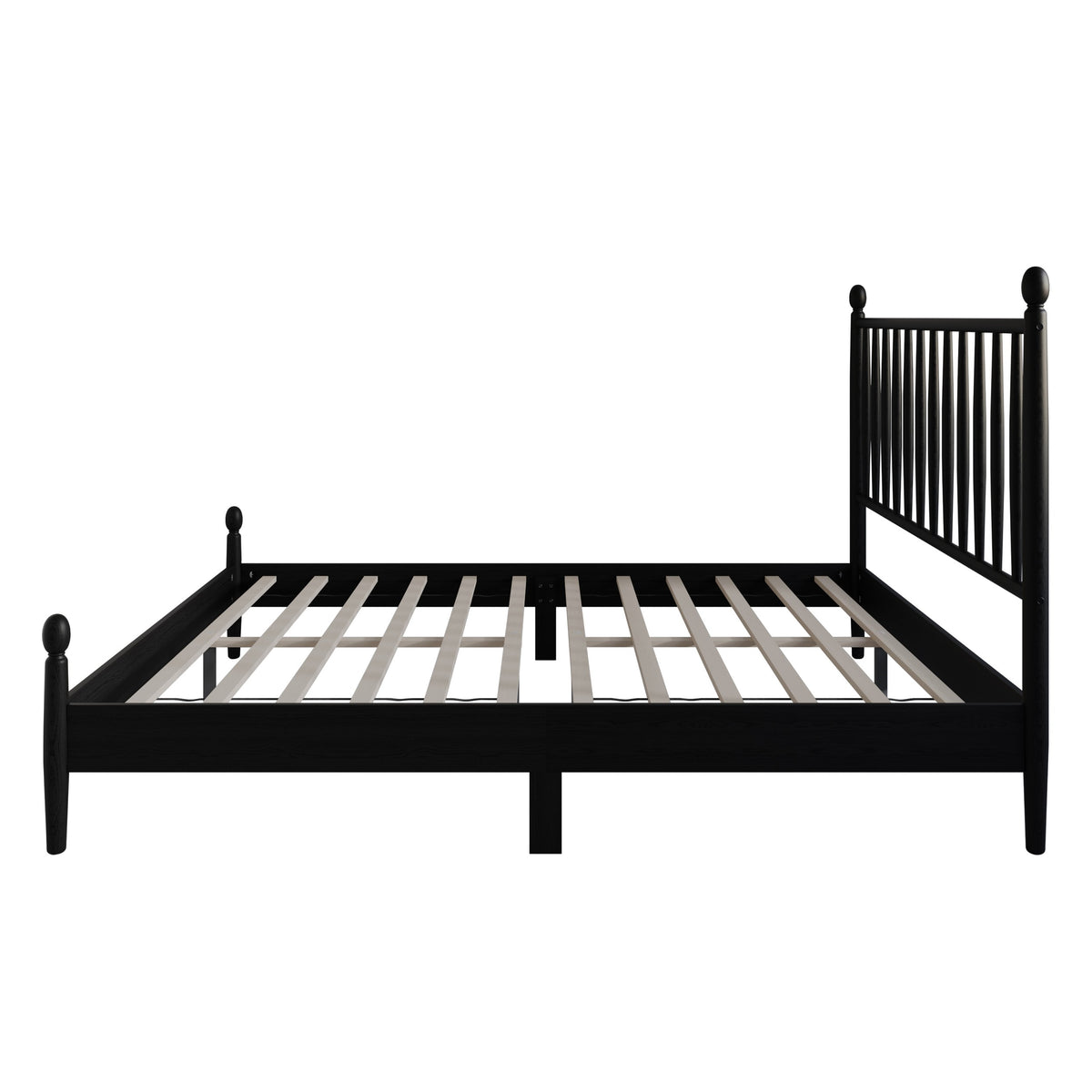 Home Design Downey Solid Wood Platform Bed With Spindle Headboard, No Box Spring Required