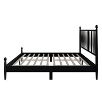 Home Design Downey Solid Wood Platform Bed With Spindle Headboard, No Box Spring Required