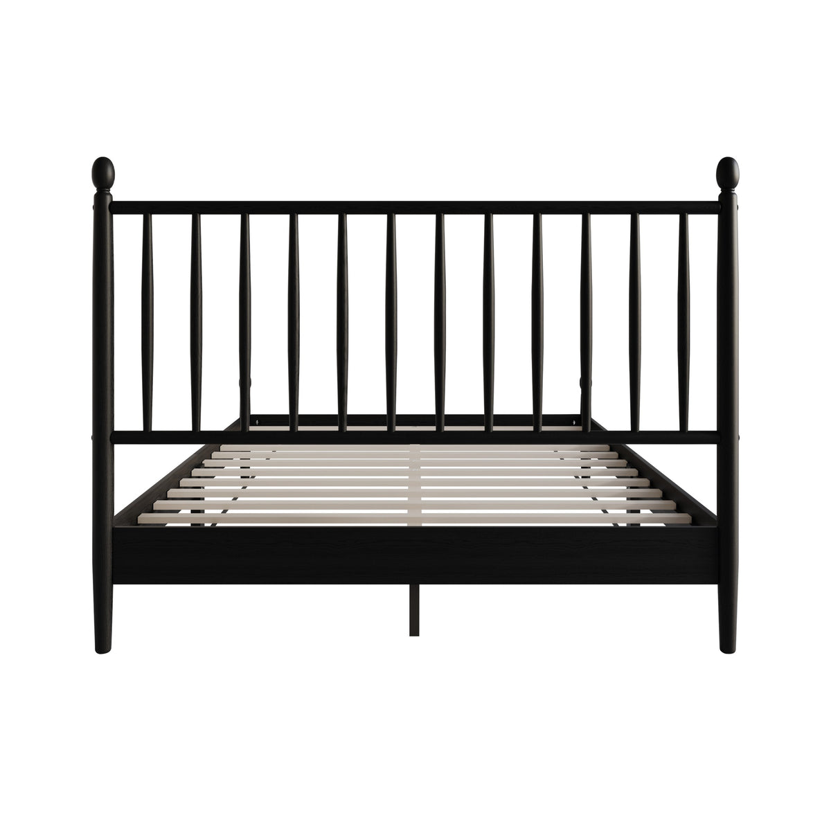 Home Design Downey Solid Wood Platform Bed With Spindle Headboard, No Box Spring Required