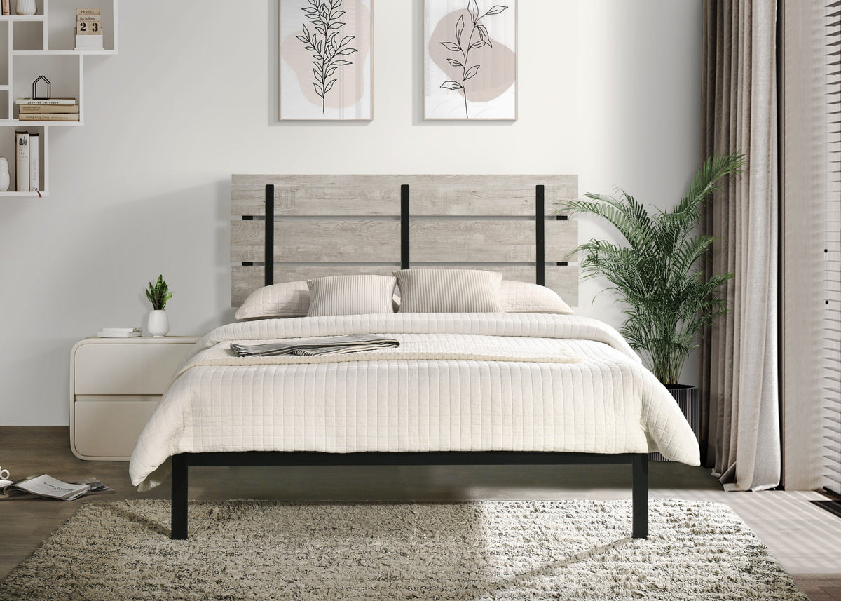 Home Design Hayward Metal Platform Bed Frame, Gray