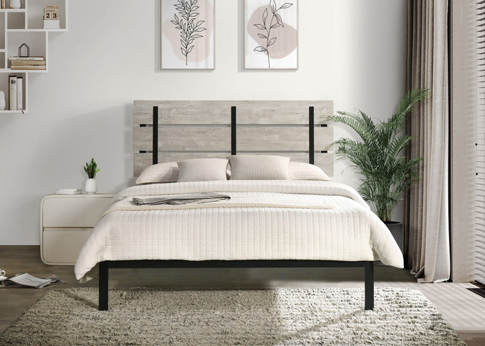Home Design Hayward Metal Platform Bed Frame, Gray