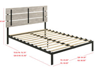 Home Design Hayward Metal Platform Bed Frame, Gray