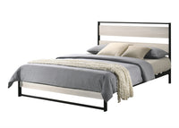 Home Design Huron Metal Platform Bed Frame, Light Gray