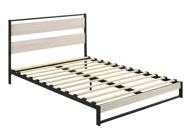 Home Design Huron Metal Platform Bed Frame, Light Gray