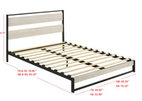 Home Design Huron Metal Platform Bed Frame, Light Gray