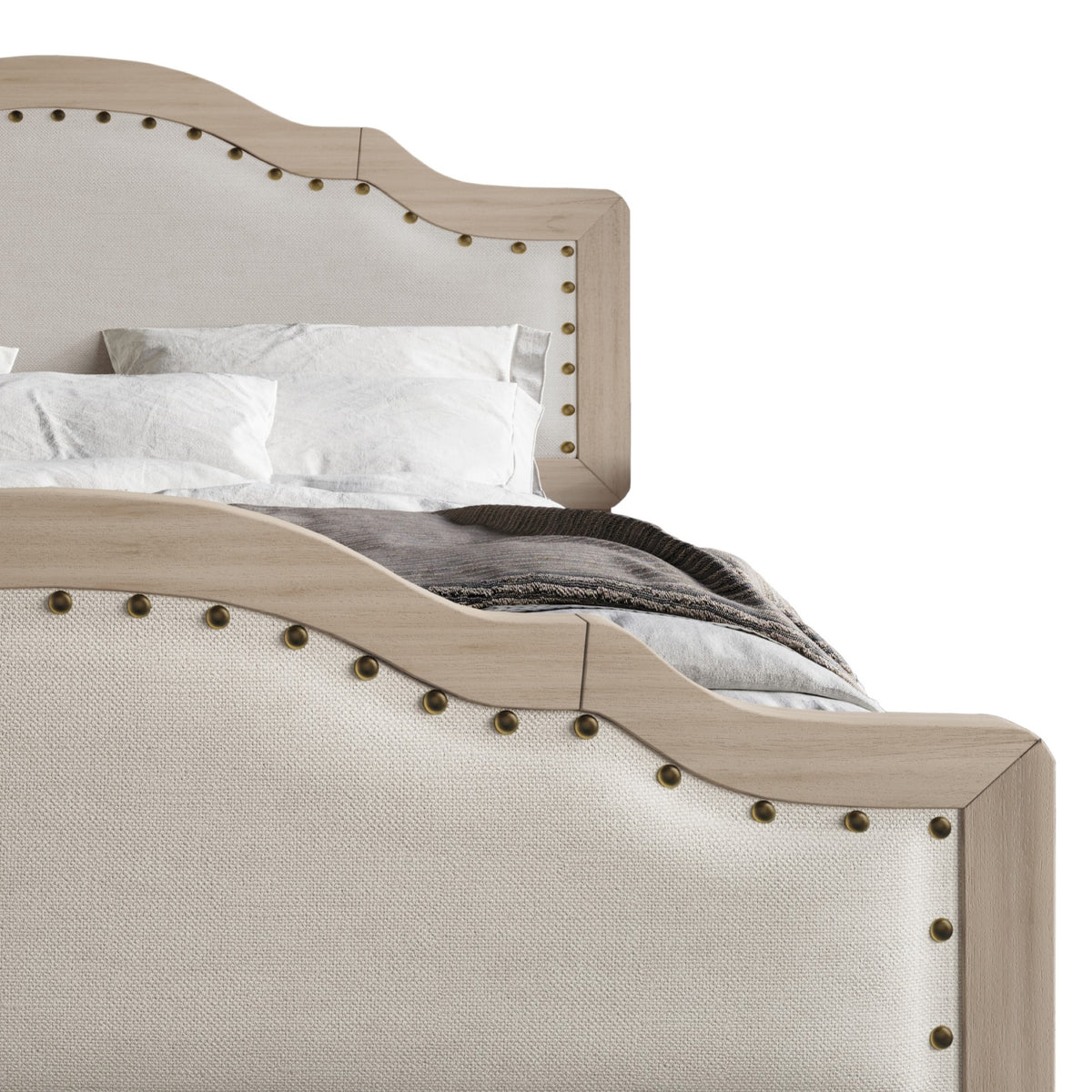 Home Design Hilton Platform Bed Frame, Antique Gray/Warm Gray