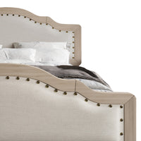 Home Design Hilton Platform Bed Frame, Antique Gray/Warm Gray