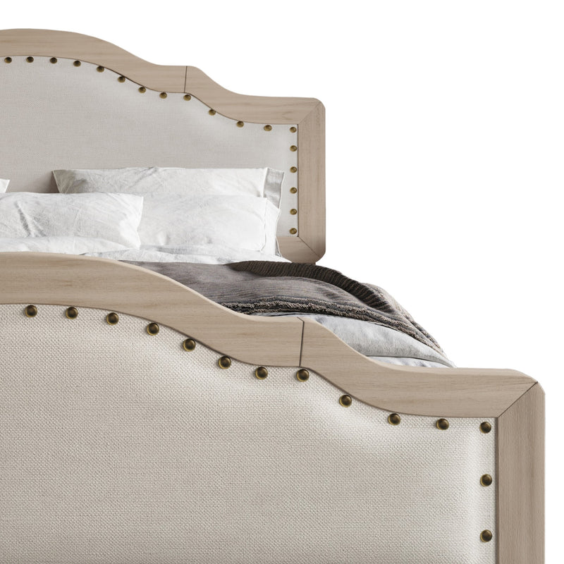 Home Design Hilton Platform Bed Frame, Antique Gray/Warm Gray