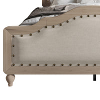 Home Design Hilton Platform Bed Frame, Antique Gray/Warm Gray