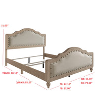 Home Design Hilton Platform Bed Frame, Antique Gray/Warm Gray