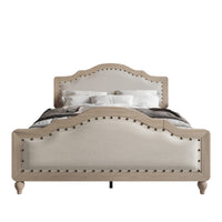 Home Design Hilton Platform Bed Frame, Antique Gray/Warm Gray