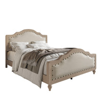 Home Design Hilton Platform Bed Frame, Antique Gray/Warm Gray