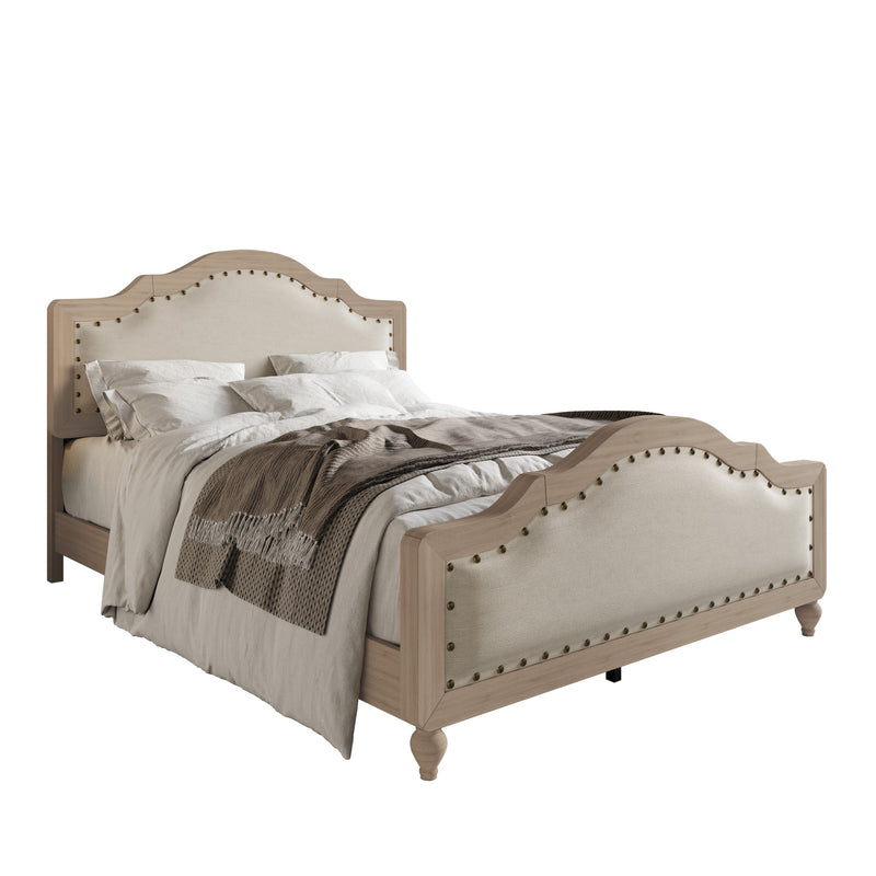 Home Design Hilton Platform Bed Frame, Antique Gray/Warm Gray