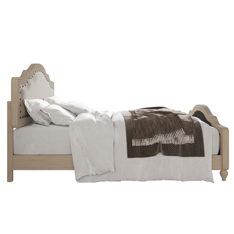 Home Design Hilton Platform Bed Frame, Antique Gray/Warm Gray