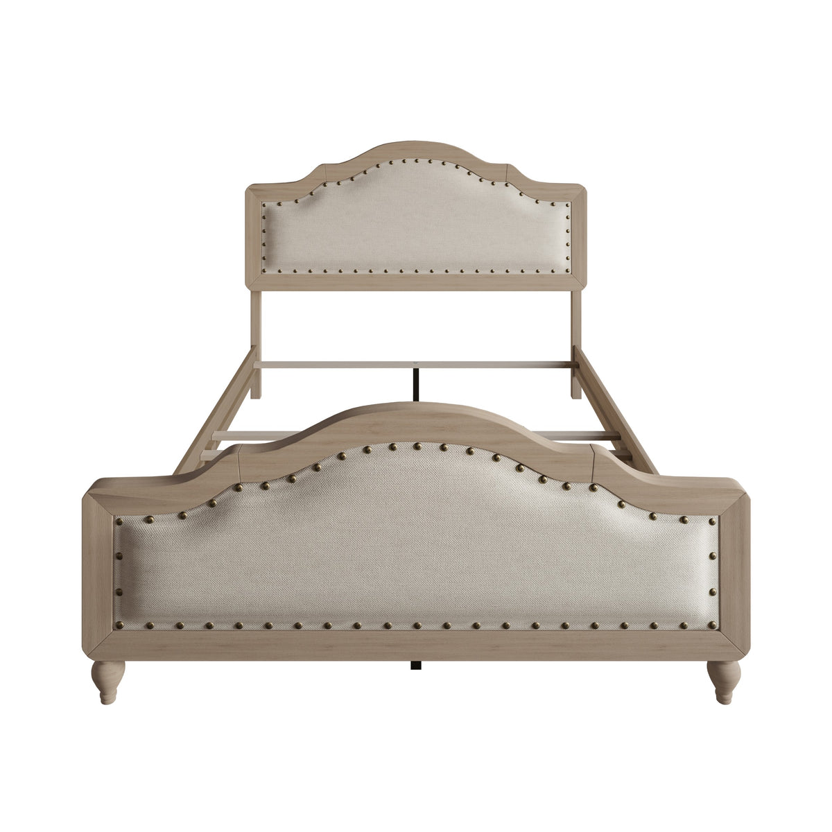 Home Design Hilton Platform Bed Frame, Antique Gray/Warm Gray