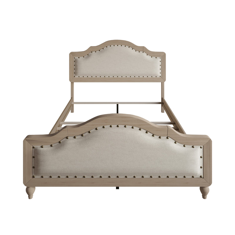 Home Design Hilton Platform Bed Frame, Antique Gray/Warm Gray