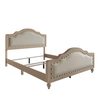 Home Design Hilton Platform Bed Frame, Antique Gray/Warm Gray