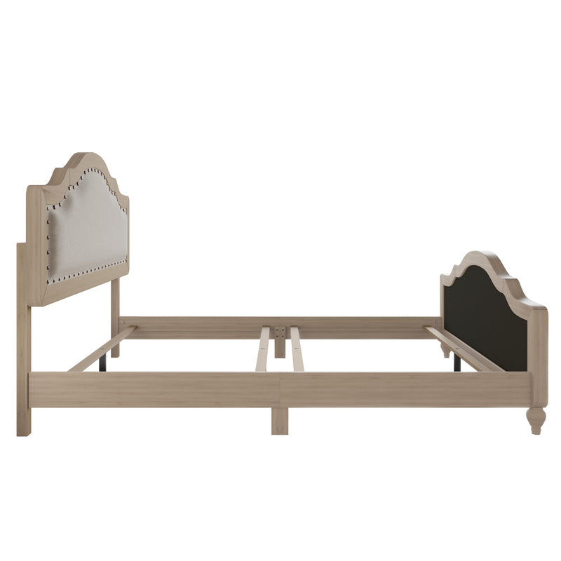 Home Design Hilton Platform Bed Frame, Antique Gray/Warm Gray